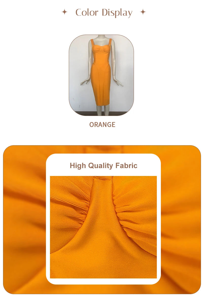 Vibrant Orange Bodycon Bandage Dress