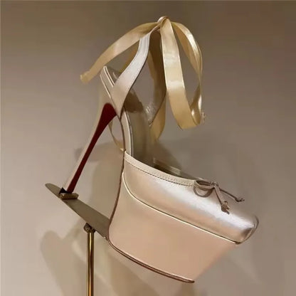 Butterfly-Knot Platform High Heels
