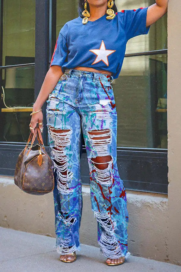 Retro Ripped Jeans