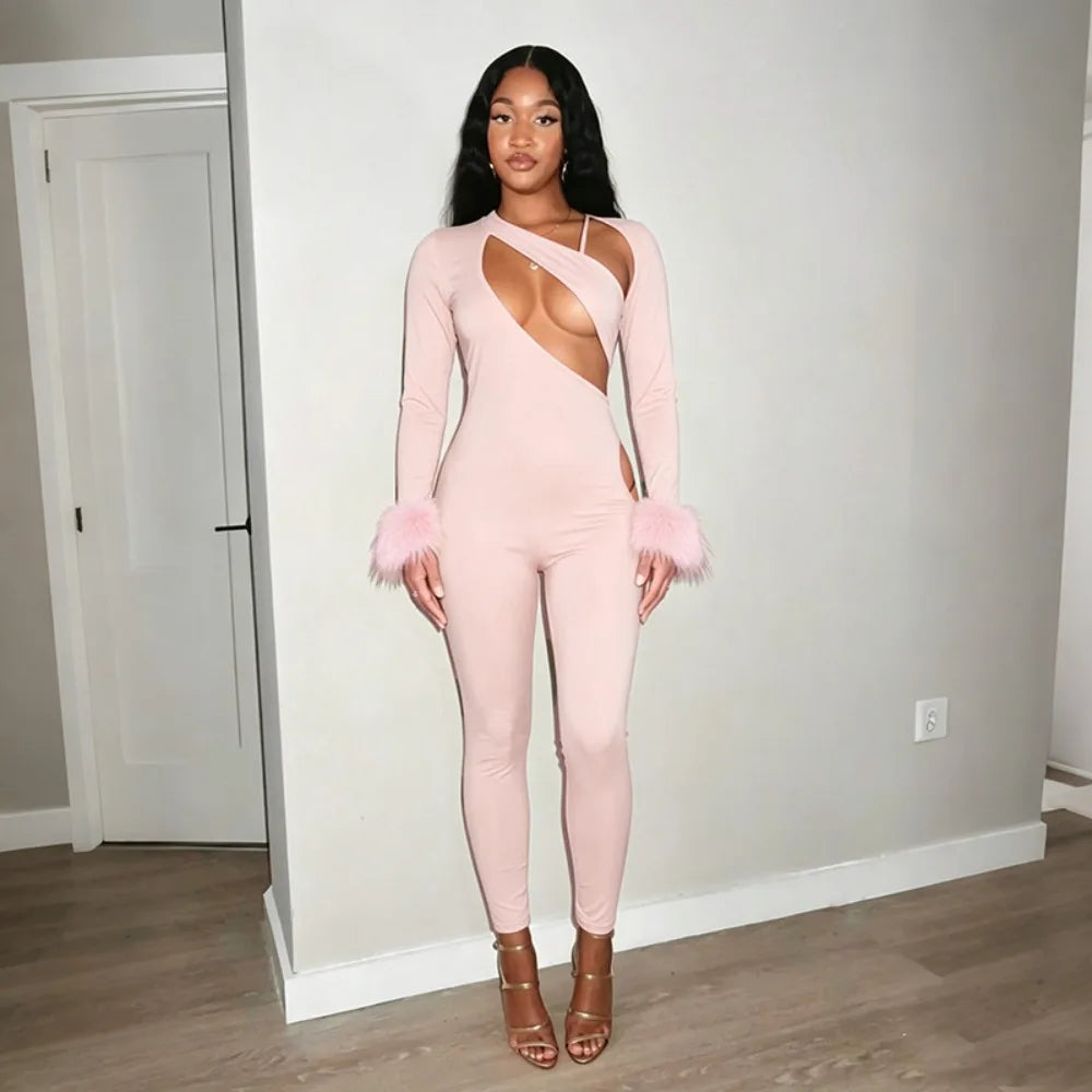 Rissa Fur Jumpsuit