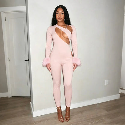 Rissa Fur Jumpsuit