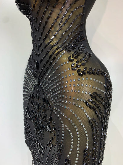 Frankie Rhinestones Mesh Dress