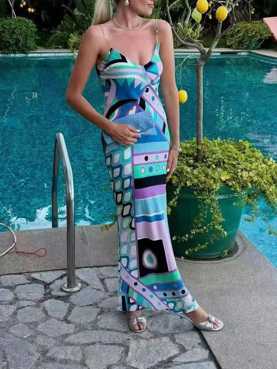 Vintage Satin Maxi Dress