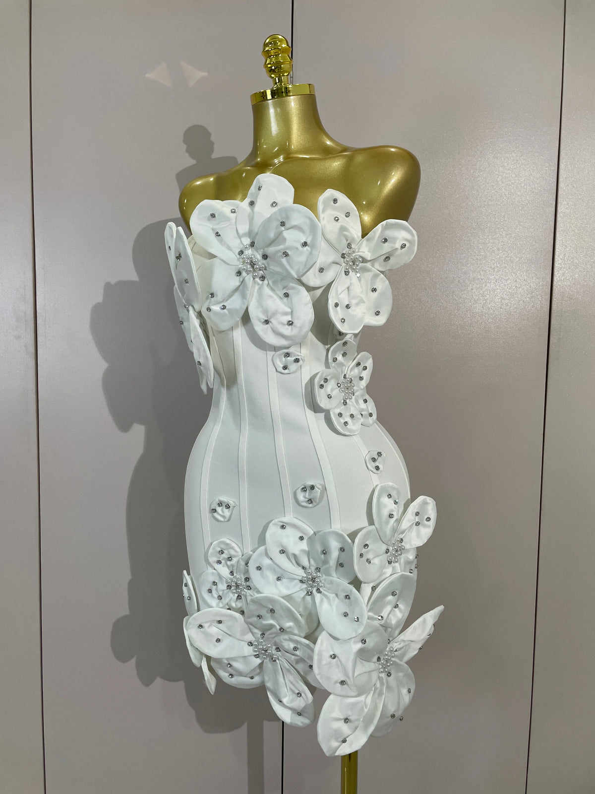 Luxe Chic Flower Bandage Mini Dress