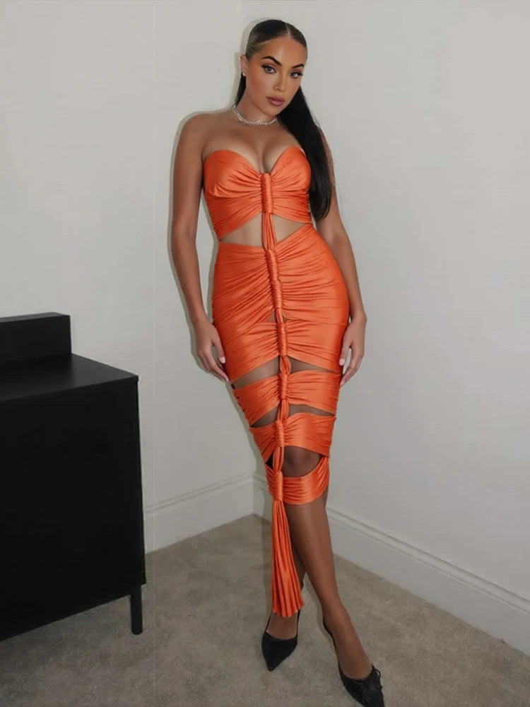 Maddy Ruched Silky Dress