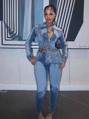 Shya Tracksuit Denim Set