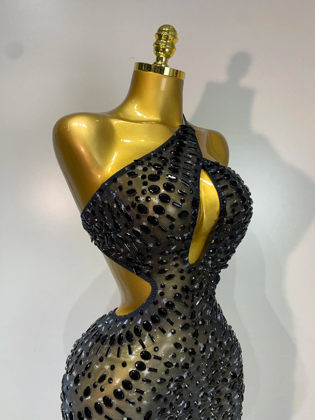 Adelina Rhinestone Backless Maxi Dress