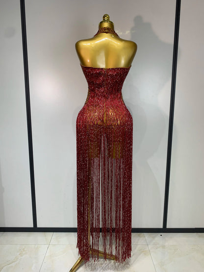 Gizel Tassel Maxi Dress