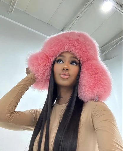 Plush Earflap Fur Hat