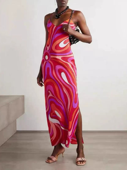 Vintage Satin Maxi Dress