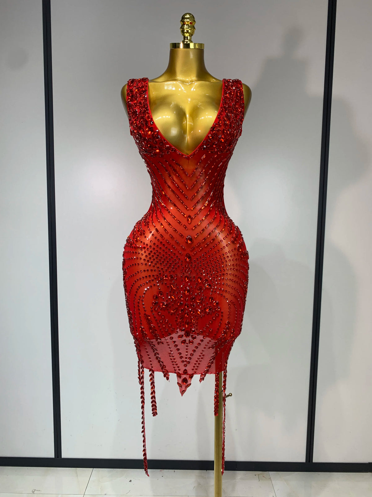 Frankie Rhinestones Mesh Dress