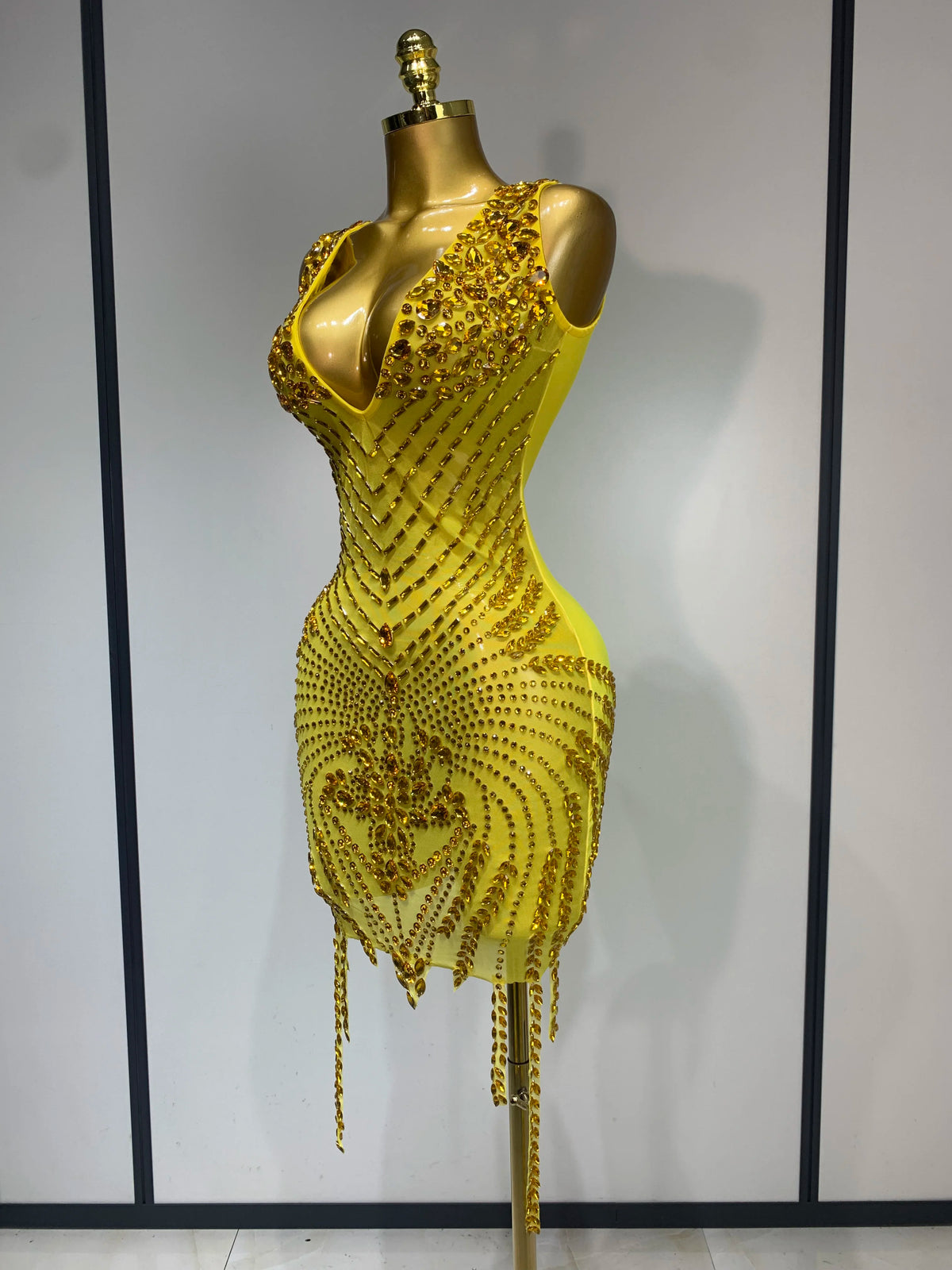 Frankie Rhinestones Mesh Dress