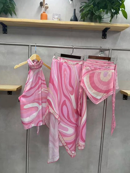 Marble Vintage Maxi Skirt Set