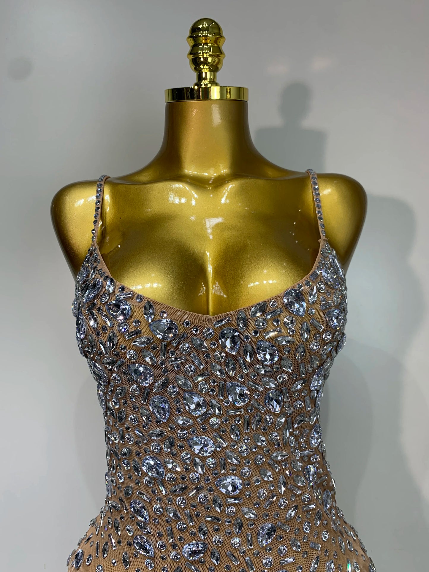Zoey Rhinestone Mesh Maxi Dress