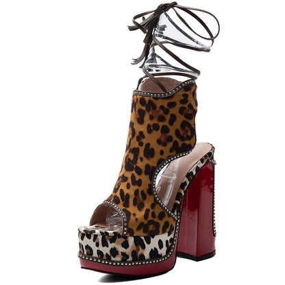 Leopard Chunky High Heels