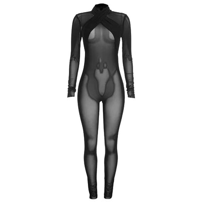 Gena Sheer Mesh Jumpsuit