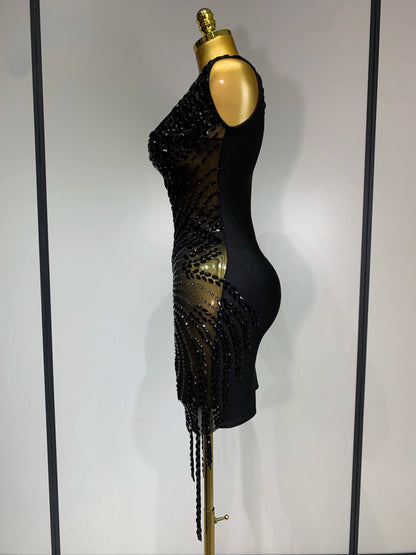 Frankie Rhinestones Mesh Dress