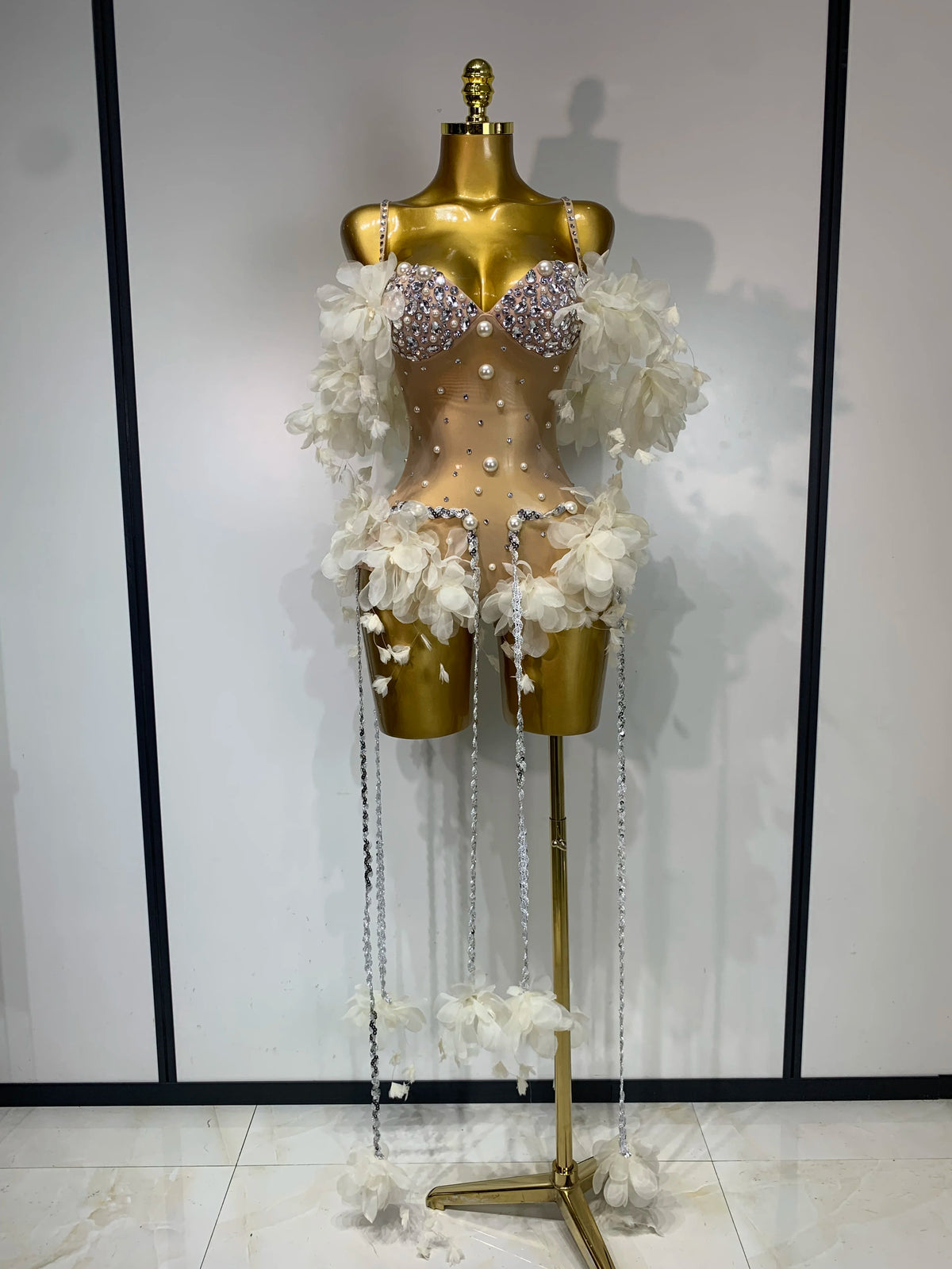 Theresa Rhinestone Fringe Bodysuit