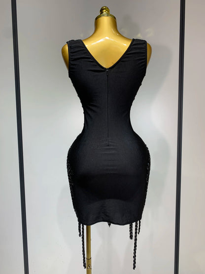 Frankie Rhinestones Mesh Dress