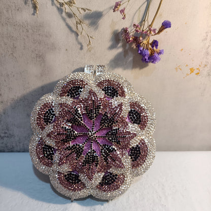 Floral Crystal Clutch Purse