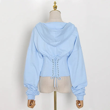 Hoodie Bandage Corset Jacket