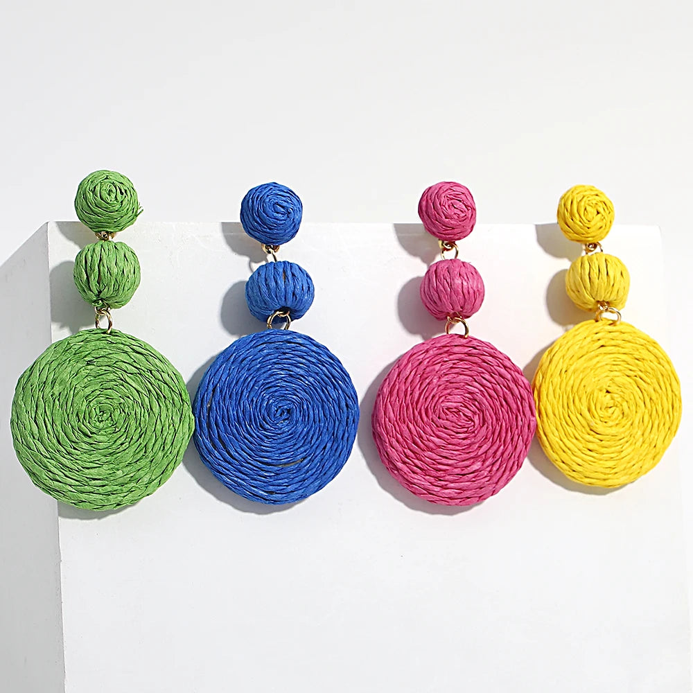 Handmade Rattan Knit Earrings