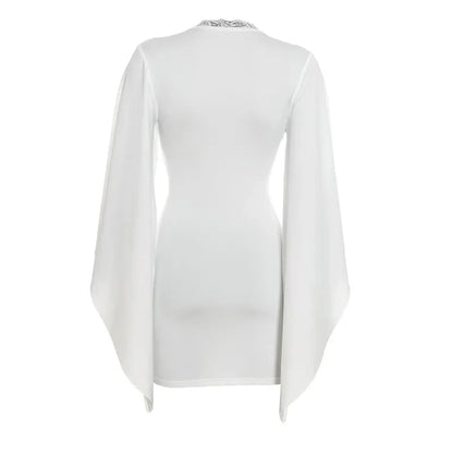 Flare Bell Sleeve Mini Dress