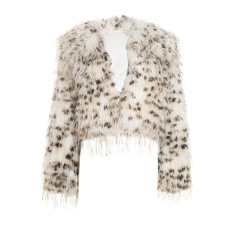 Leopard Fur Plush Coat