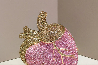 Heart Rhinestone Clutch Bag