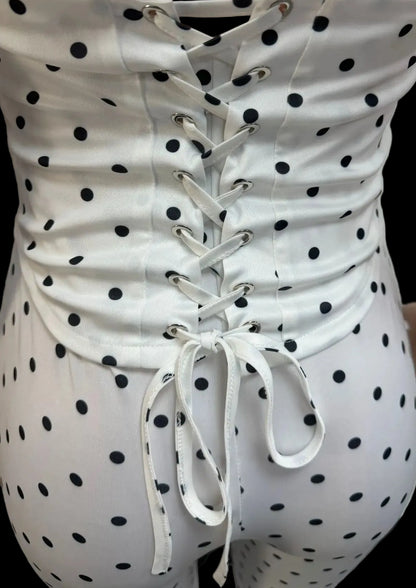 Polka Dot Corset Romper