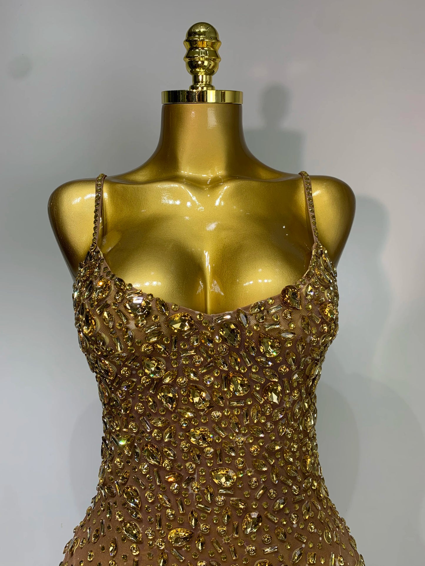 Zoey Rhinestone Mesh Maxi Dress