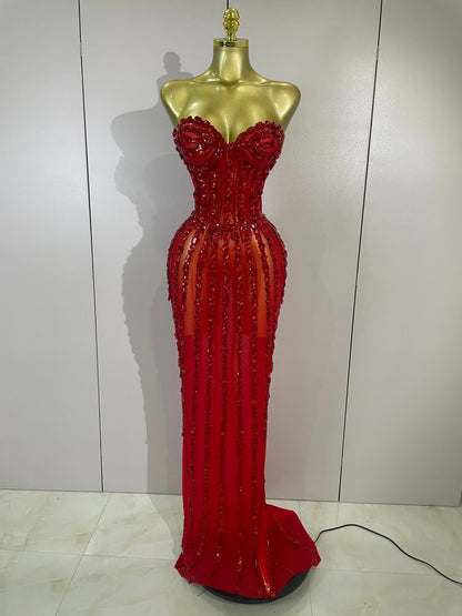 Atacia Elegant Mesh Maxi Dress