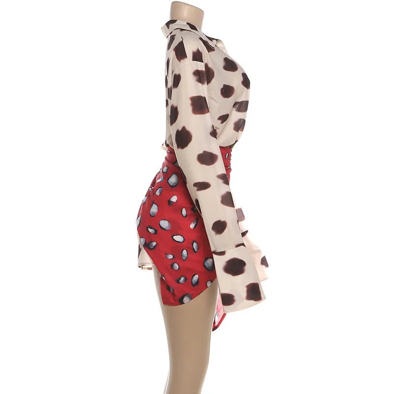 Polka Dot Shirt Mini Dress