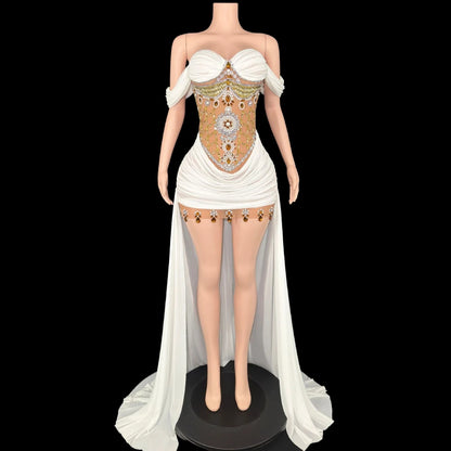 Marina Off-Shoulder Tail Dress