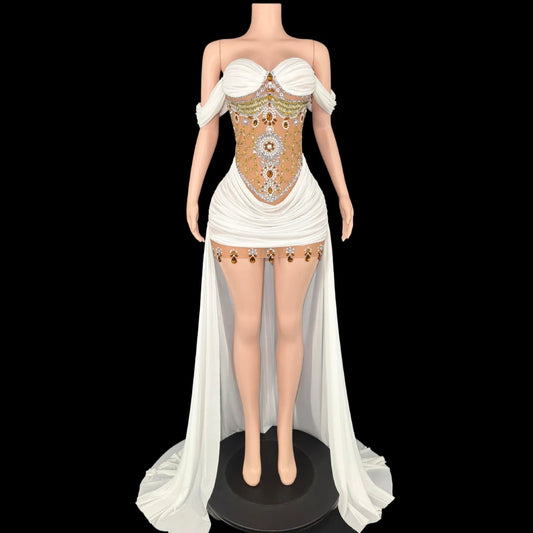 Marina Off-Shoulder Tail Dress