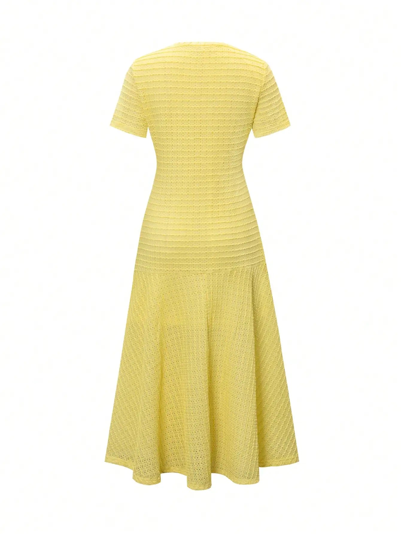 Sun-Drenched Knit Button Midi Dress