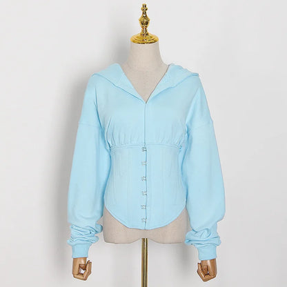Hoodie Bandage Corset Jacket