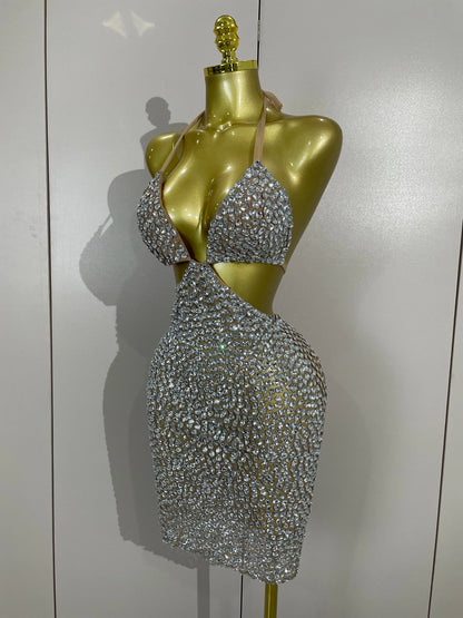 She Sparkle Mesh Mini Dress