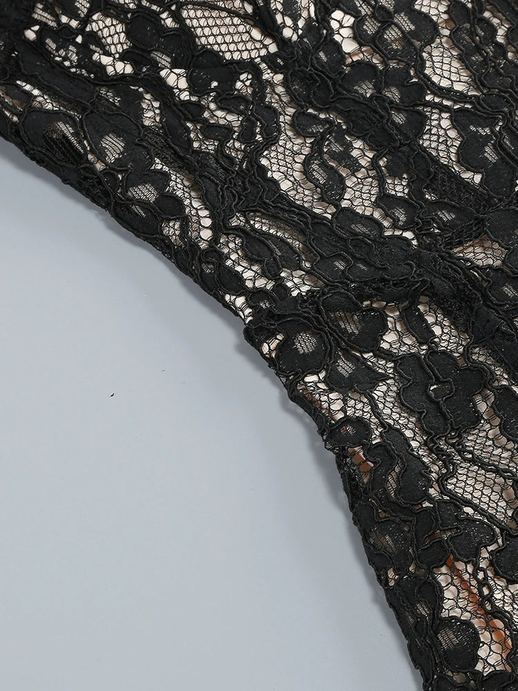 Floral Lace Bodycon Maxi Dress