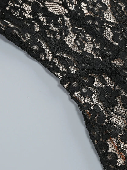 Floral Lace Bodycon Maxi Dress