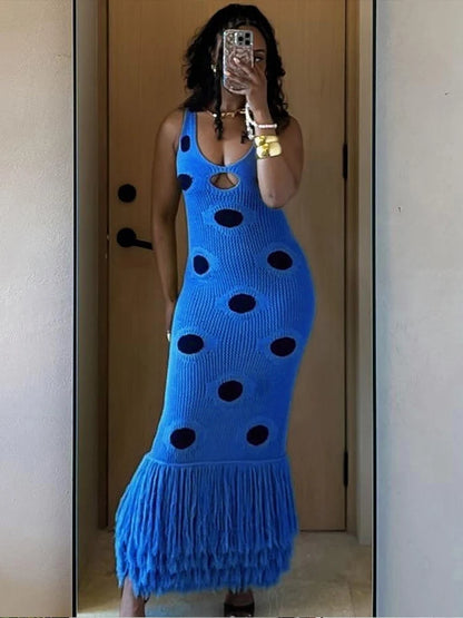 Katrina Knit Tassel Maxi Dress