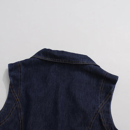 Belted Retro Denim Mini Dress