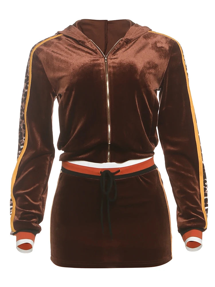 On The Run Velvet Skirt Set