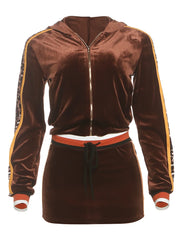 On The Run Velvet Skirt Set