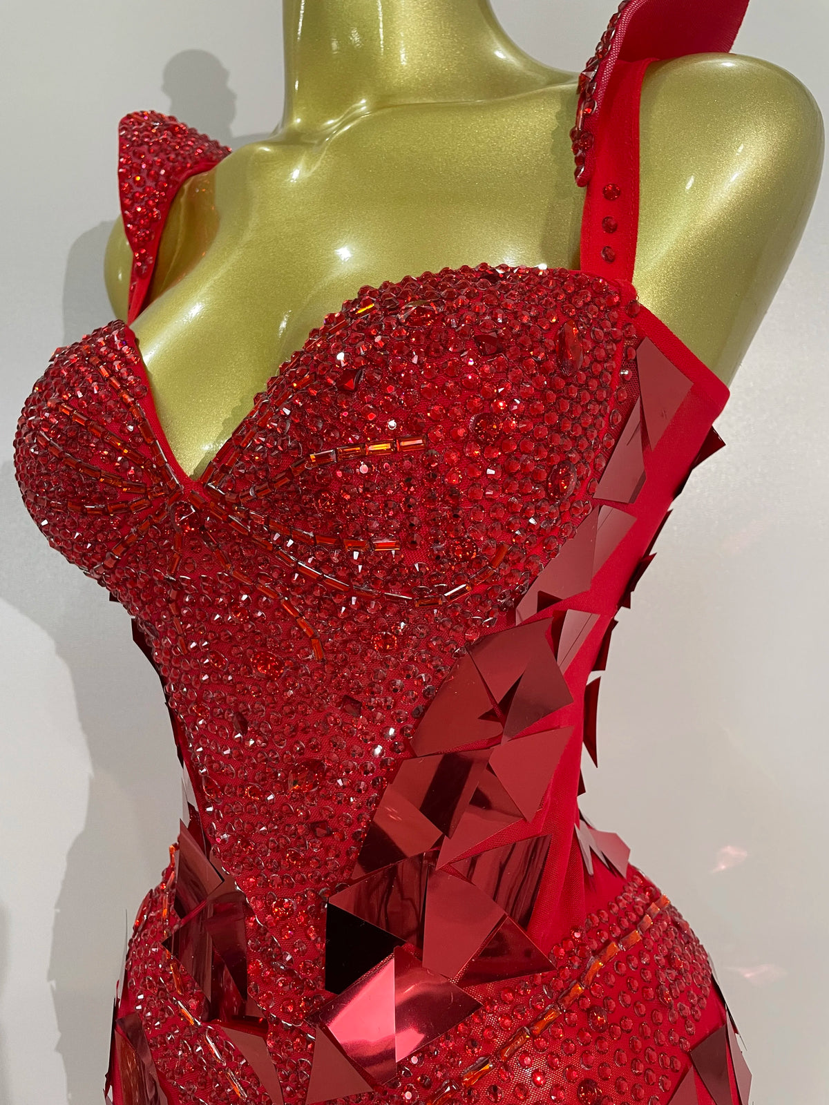Mirror Sequins Mesh Maxi Dress