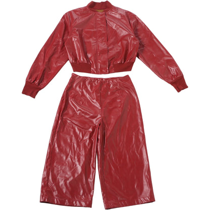 Red Leather Short Set