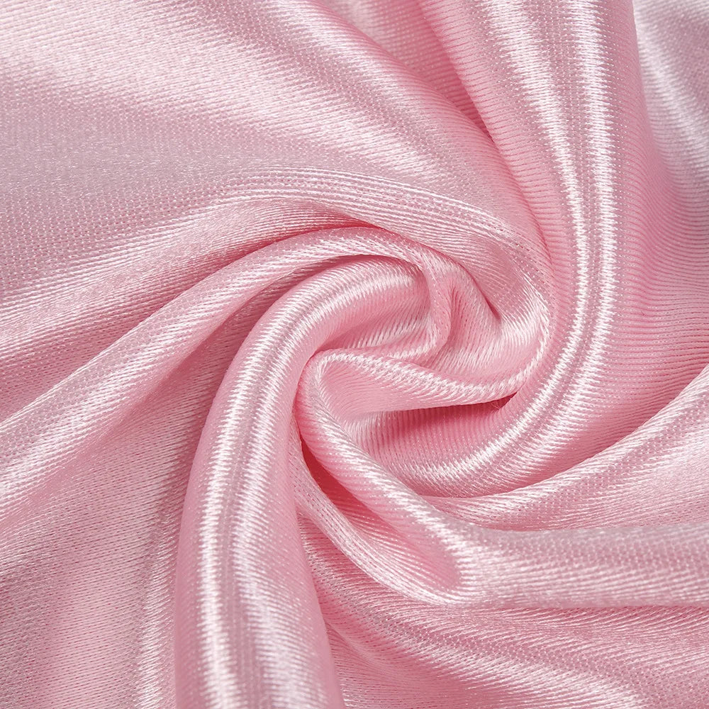 Pink Satin Chiffon Dress