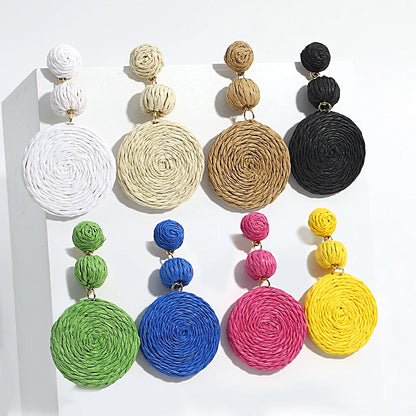 Handmade Rattan Knit Earrings