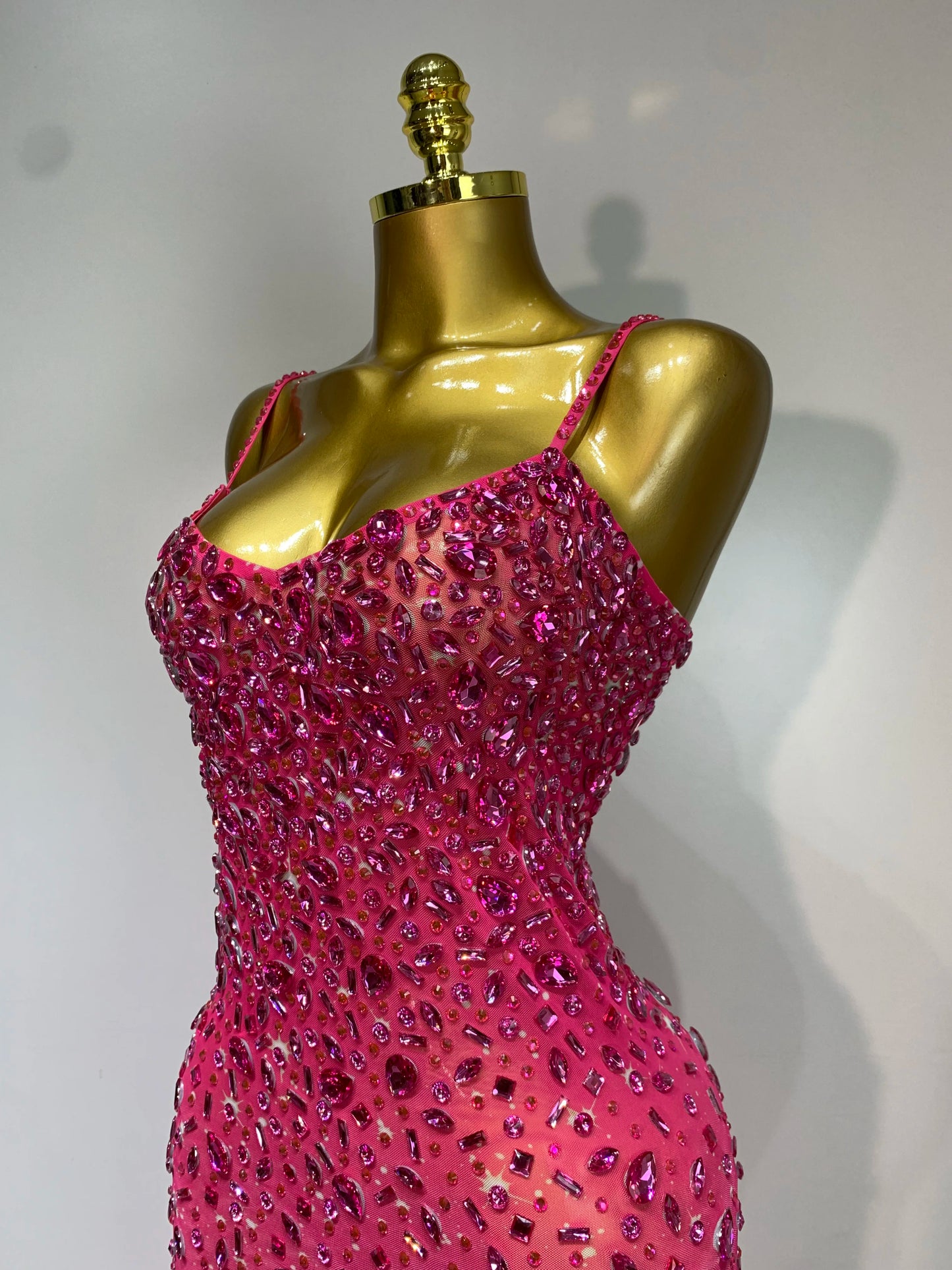 Zoey Rhinestone Mesh Maxi Dress