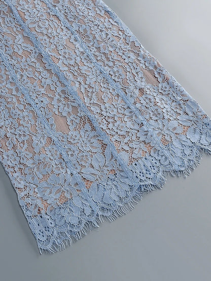 Floral Lace Bodycon Maxi Dress